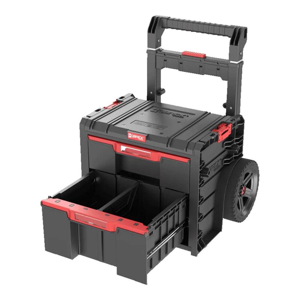 Qbrick System PRO Cart 2.0 Plus Drawer 2 mobilna skrzynia na kółkach 520 x 415 x 660 mm 9,5 l 12 l zdejmowany podwójny uch...
