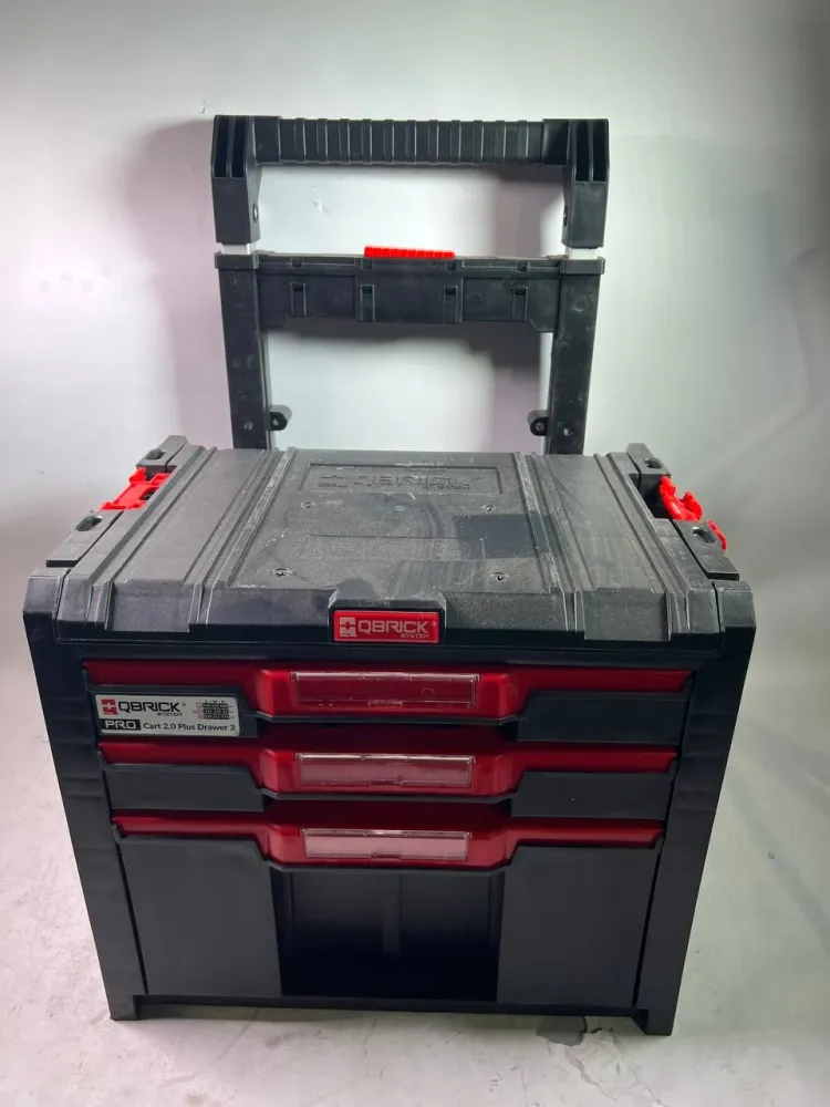 Qbrick System PRO Cart 2.0 Plus Drawer 2 mobilna skrzynia na kółkach 520 x 415 x 660 mm 9,5 l 12 l zdejmowany podwójny uch...