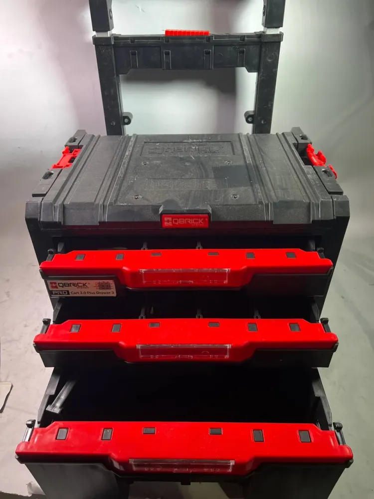 Qbrick System PRO Cart 2.0 Plus Drawer 2 mobilna skrzynia na kółkach 520 x 415 x 660 mm 9,5 l 12 l zdejmowany podwójny uch...