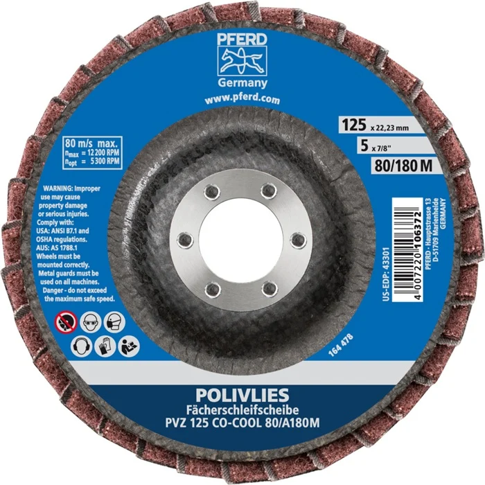 Tarcza listkowa PFERD ( 8000429930 ) Ø 125 mm ziarnistość 80 / 180 M