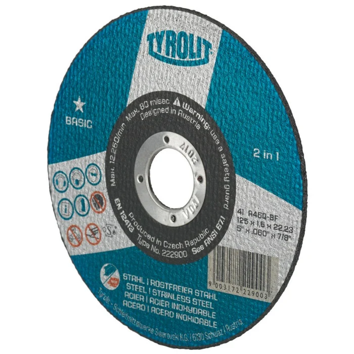Tarcza tnąca Tyrolit BASIC ( 8000757601 ) D125x1.6mm otwór prosty 22.23 mm