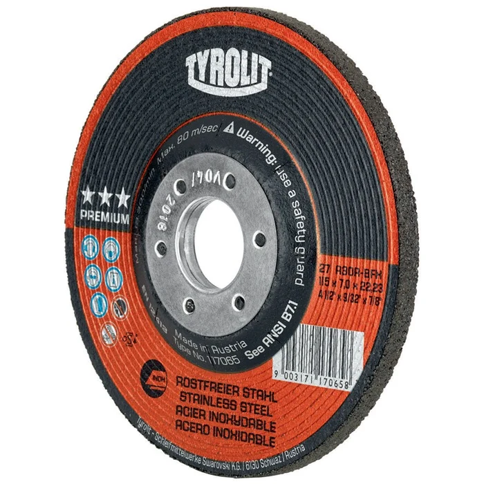 Tarcza do szlifowania zgrubnego Tyrolit PREMIUM ( 8000756163 ) D125xS4mmRozmiar ziarna 30 Otwór 22,23 mm
