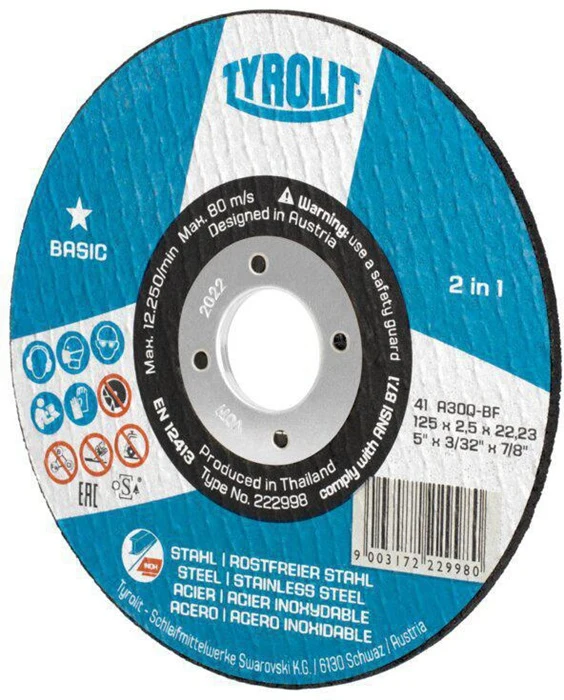 Tarcza tnąca Tyrolit BASIC ( 8000756461 ) D125x2.5mm otwór prosty 22.23 mm