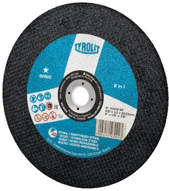 Tarcza tnąca Tyrolit BASIC ( 8000756464 ) D230x3mm otwór prosty 22,23 mm