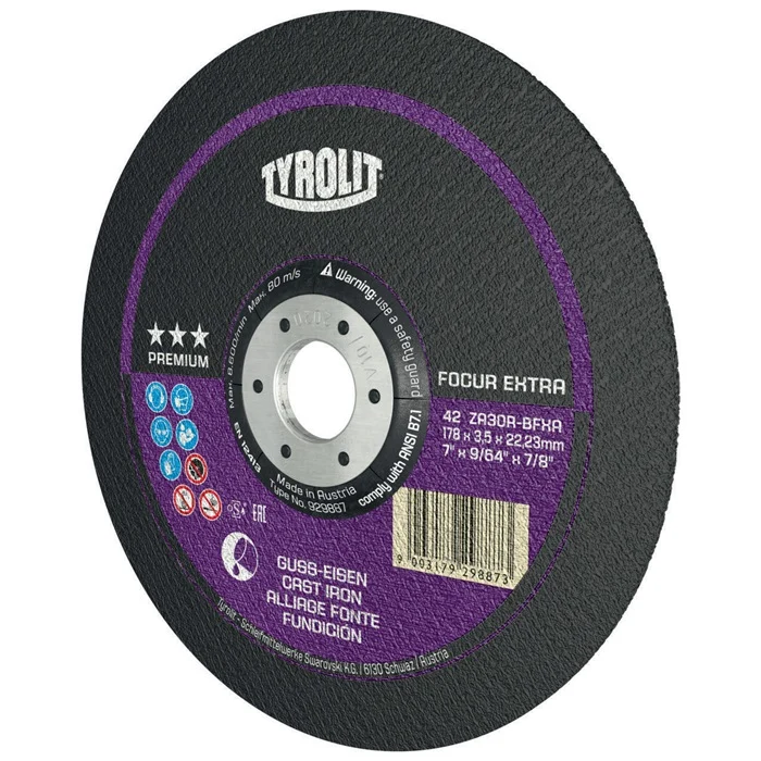 Tarcza tnąca Tyrolit PREMIUM FOCUR EXTRA ( 8000758235 ) D230x3mm otwór korbowy 22,23 mm