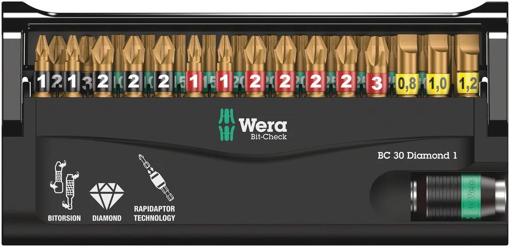 30-częściowy zestaw bitów WERA Bit-Check Diamond 1 ( 4000829904 )