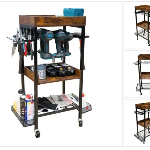Wózek warsztatowy Toolbrothers na narzędzia elektryczne i ręczne wykonany z metalu 86 x 45 x 30 cm (dł. x szer. x gł.) Kół...