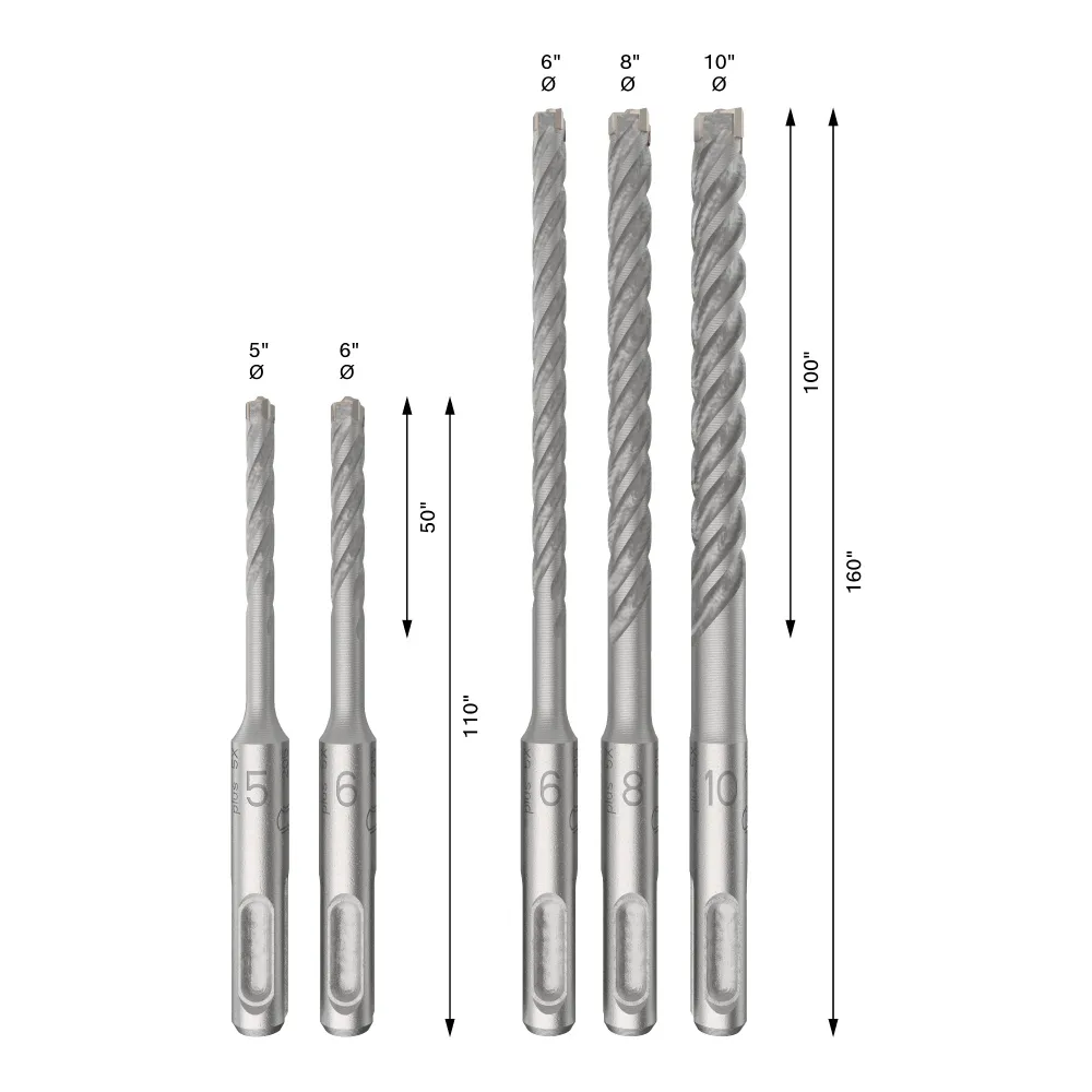 Zestaw wierteł udarowych Bosch PRO SDS Plus-5X 5 szt. 5 / 6 / 8 / 10 mm ( 2608833910 ) do młotów udarowo-obrotowych