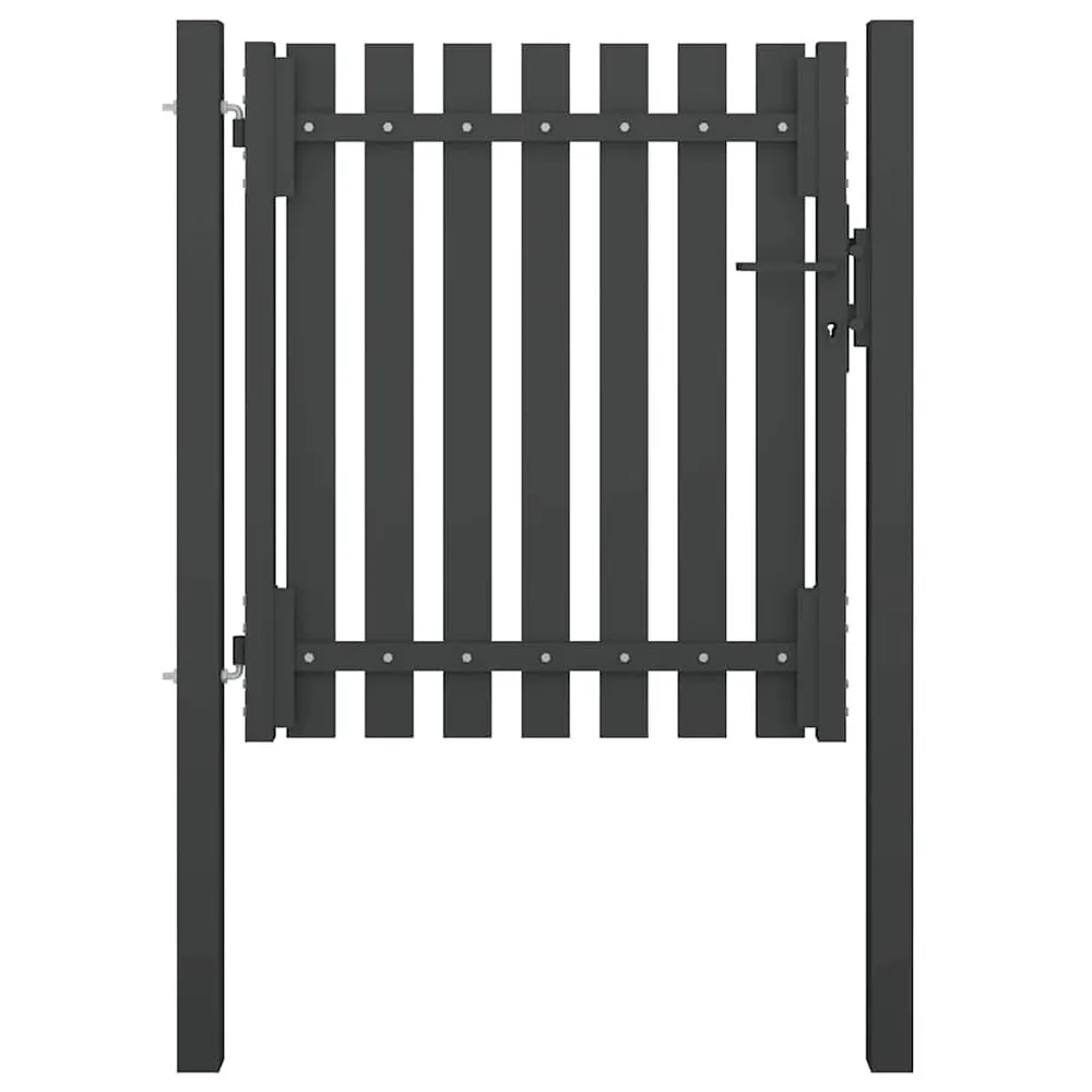 Furtka ogrodzeniowa, stalowa, 1 x 1,25 m, antracytowa