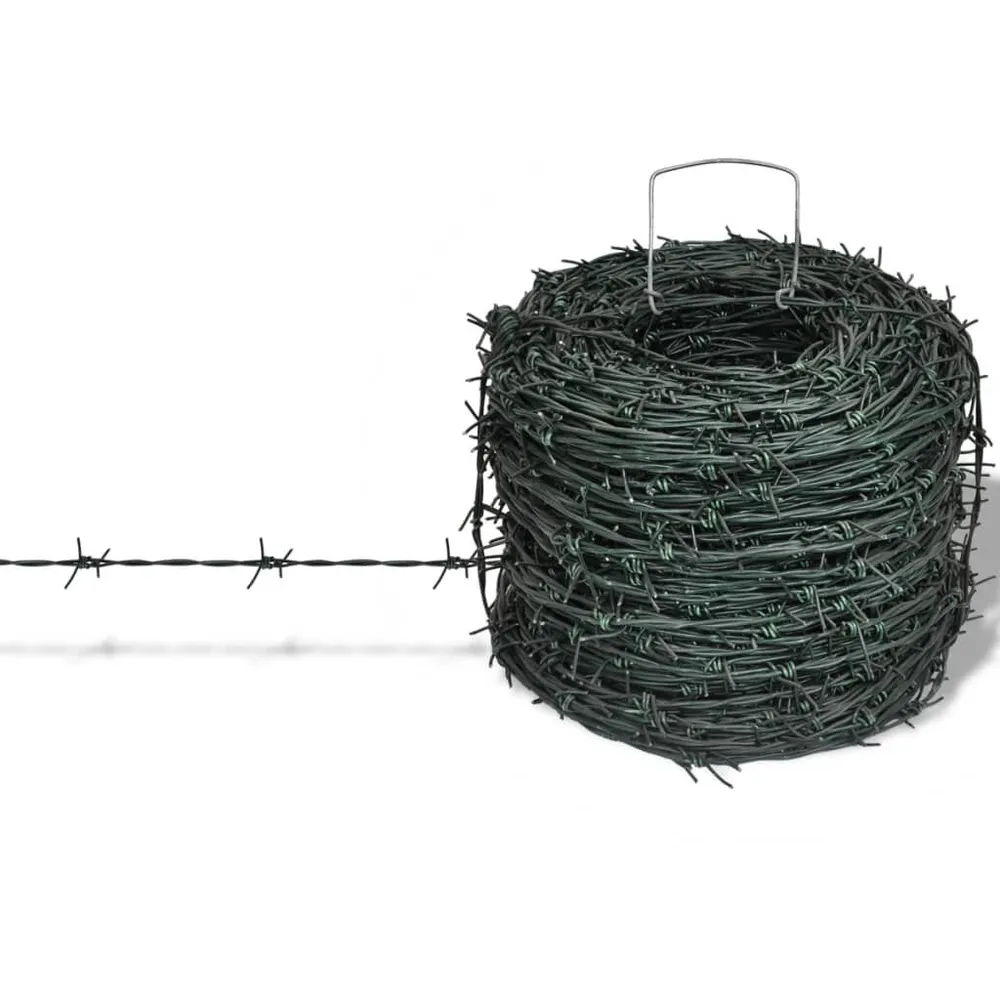 Drut kolczasty, zielony, 100 m