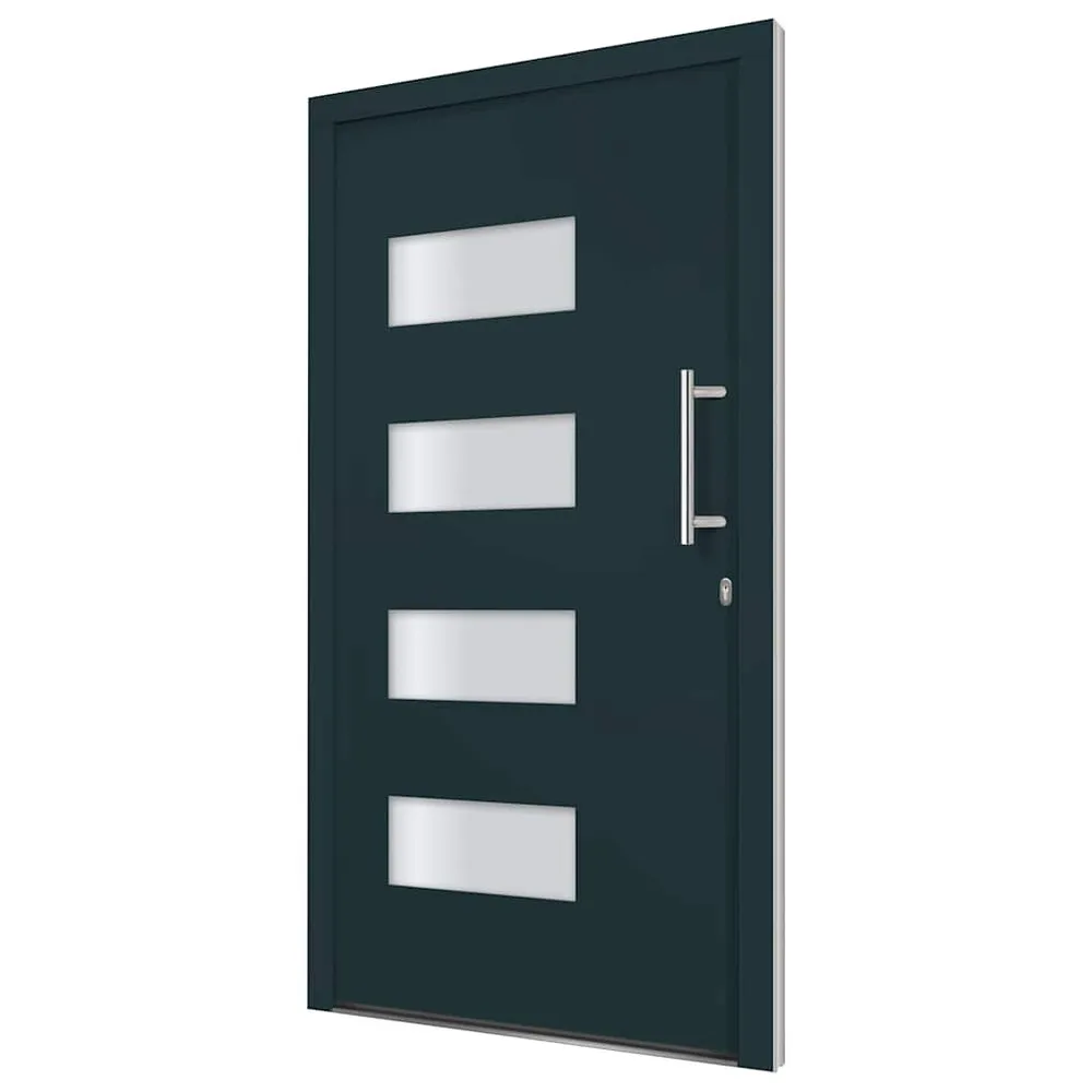Drzwi frontowe, aluminium i PVC, antracytowe, 100x200 cm