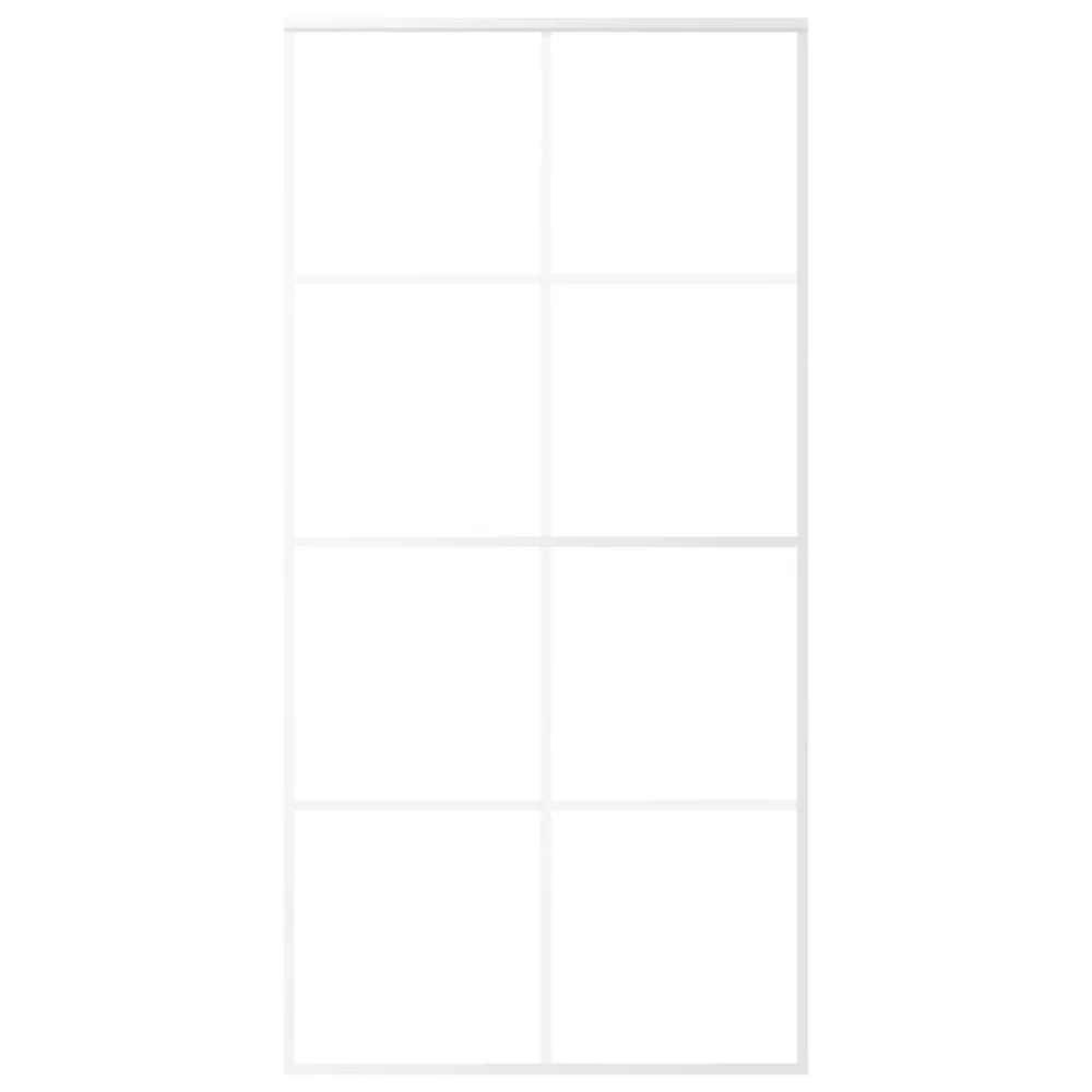 Drzwi przesuwne, szkło ESG i aluminium, 102,5x205 cm, białe
