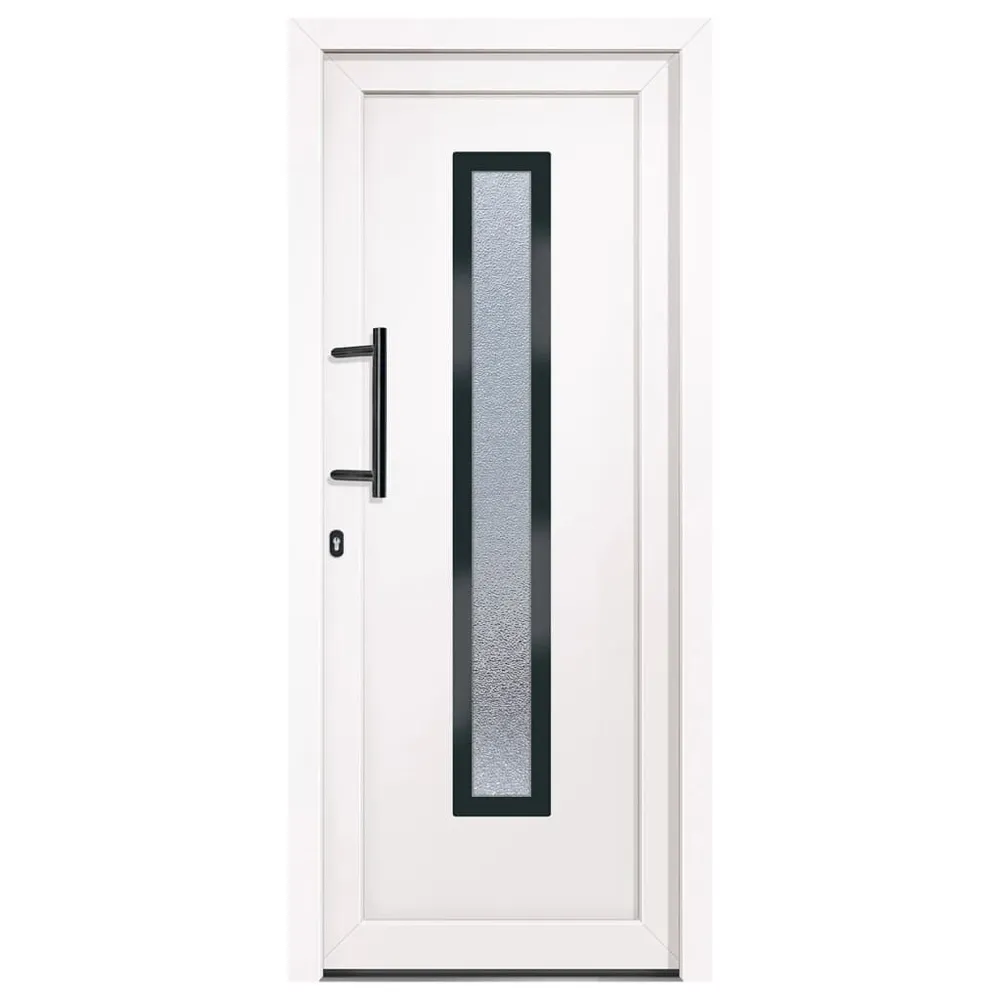 Drzwi wejściowe, białe, 88x200 cm, PVC