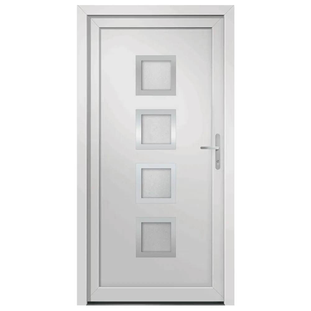 Drzwi wejściowe, białe, 88x200 cm, PVC