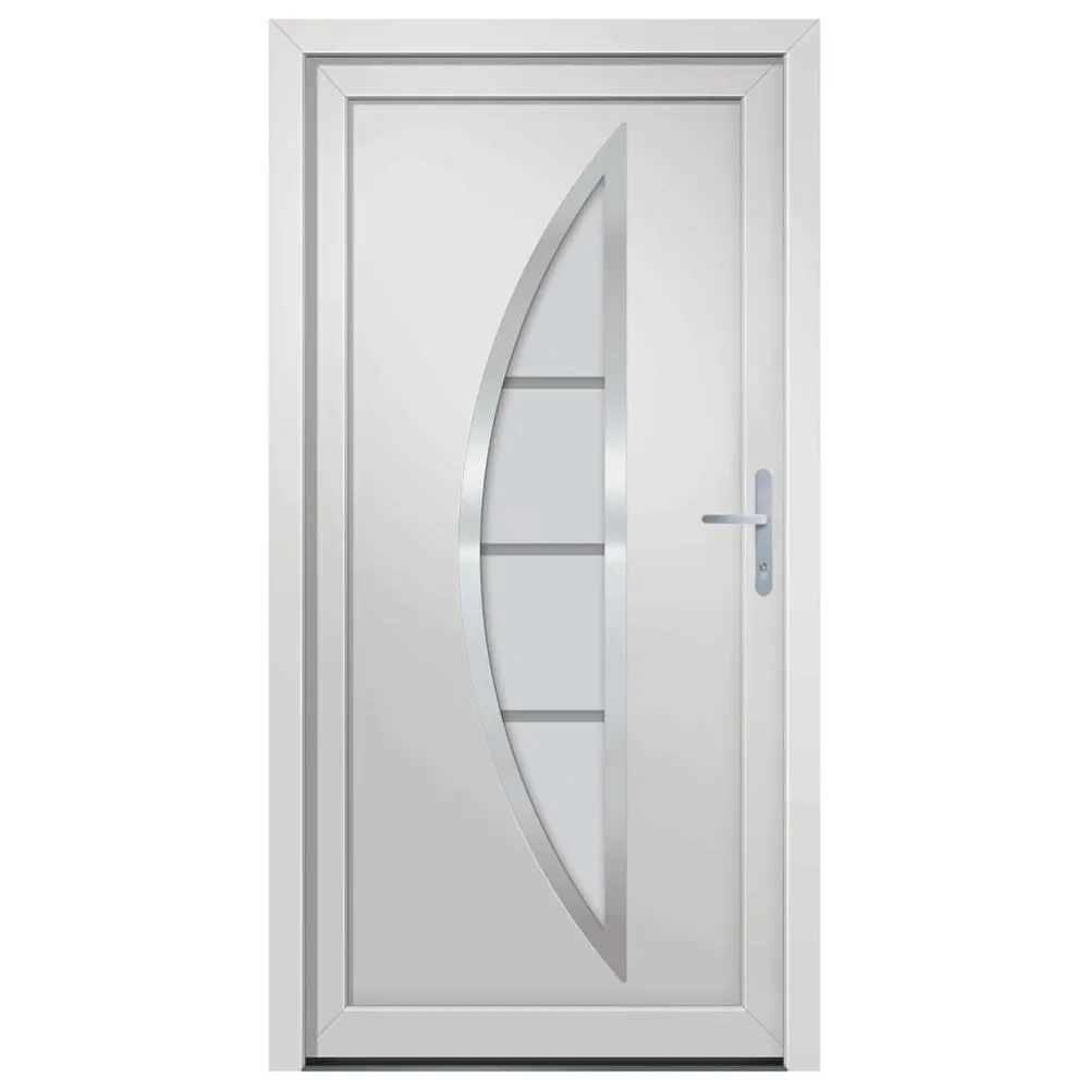 Drzwi wejściowe, białe, 88x200 cm, PVC