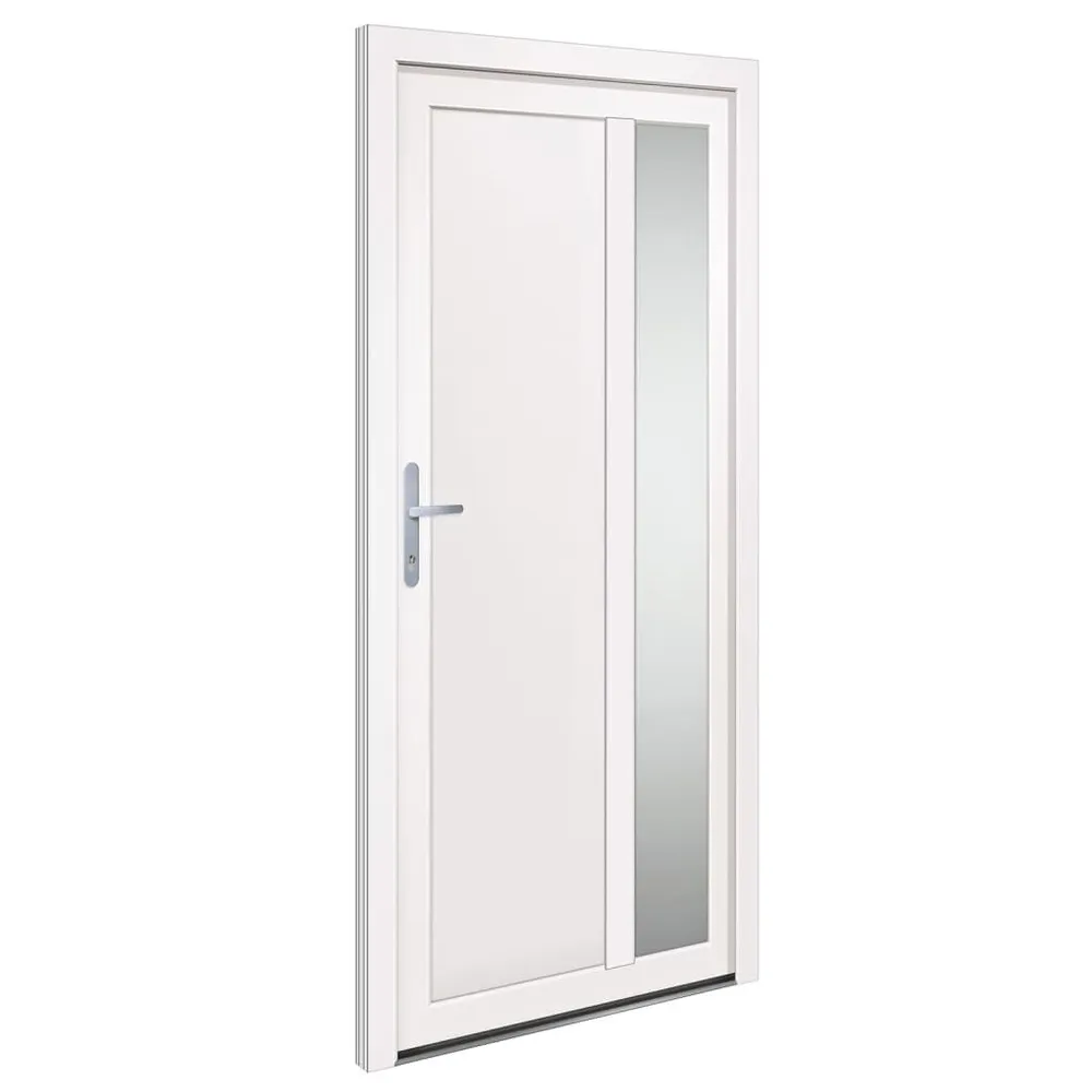Drzwi wejściowe, białe, 98x200 cm, PVC