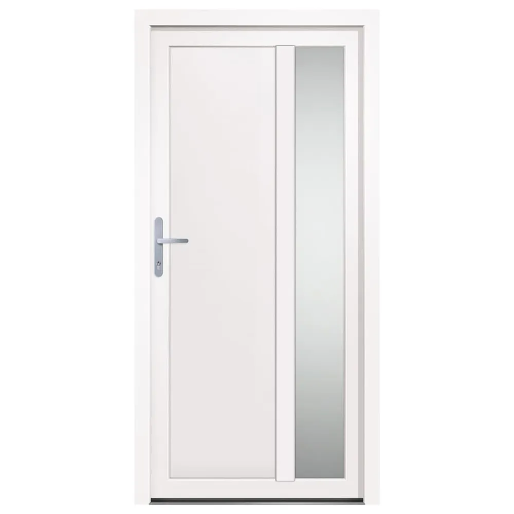 Drzwi wejściowe, białe, 98x200 cm, PVC