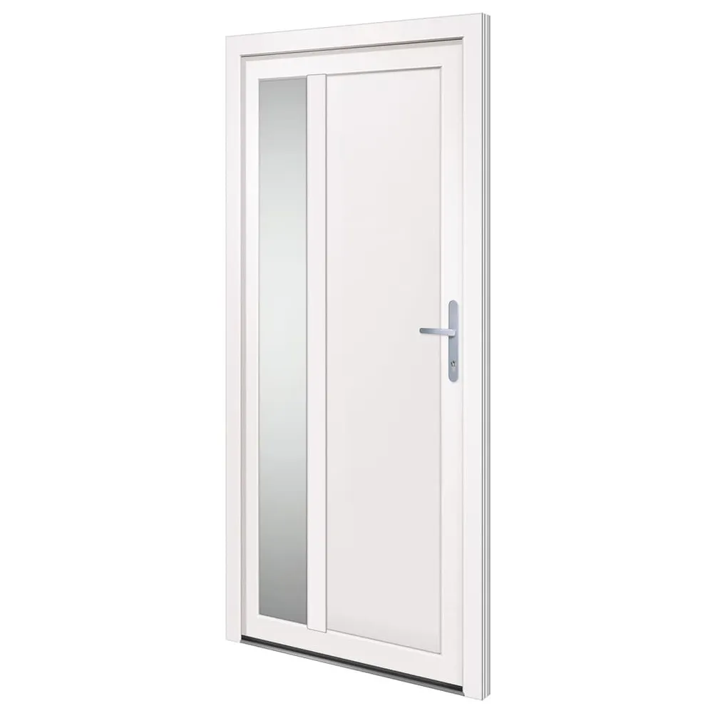 Drzwi wejściowe, białe, 98x200 cm, PVC