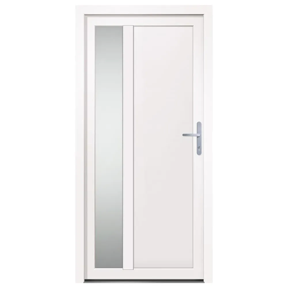 Drzwi wejściowe, białe, 98x200 cm, PVC