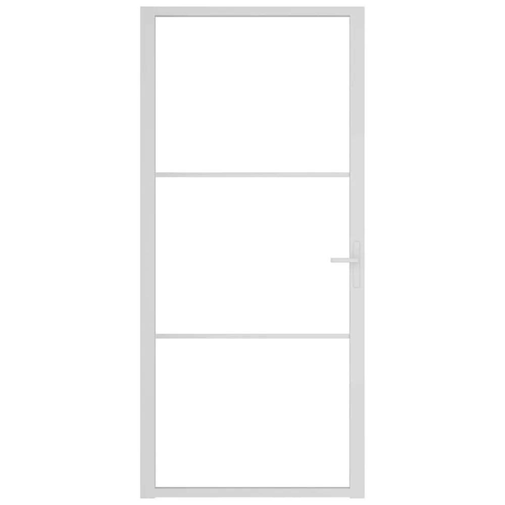 Drzwi wewnętrzne, 93x201,5 cm, białe, szkło ESG i aluminium
