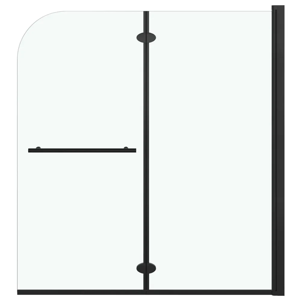 Składany parawan nawannowy, 2 panele, ESG, 120 x 140 cm, czarny