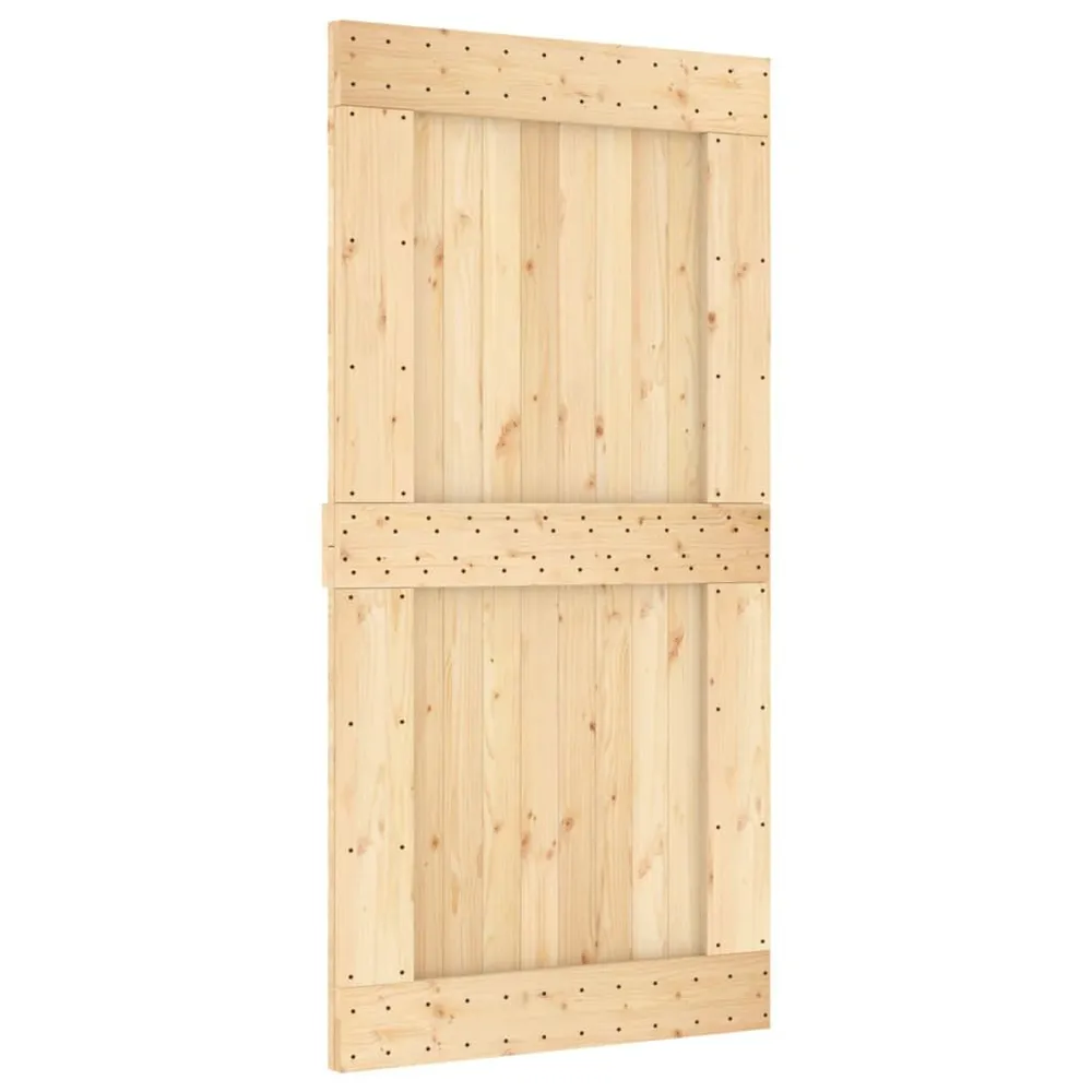 Drzwi przesuwne z osprzętem, 100x210 cm, lite drewno sosnowe