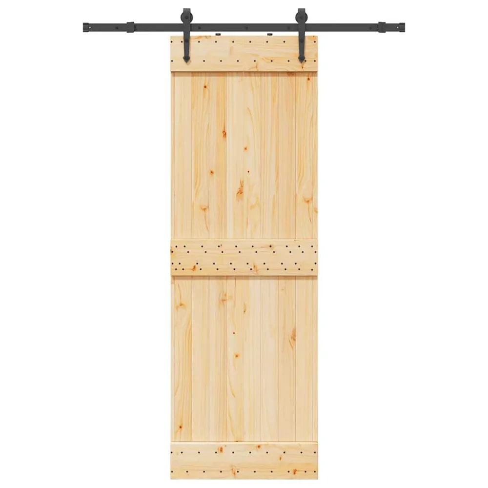 Drzwi przesuwne z osprzętem, 70x210 cm, lite drewno sosnowe