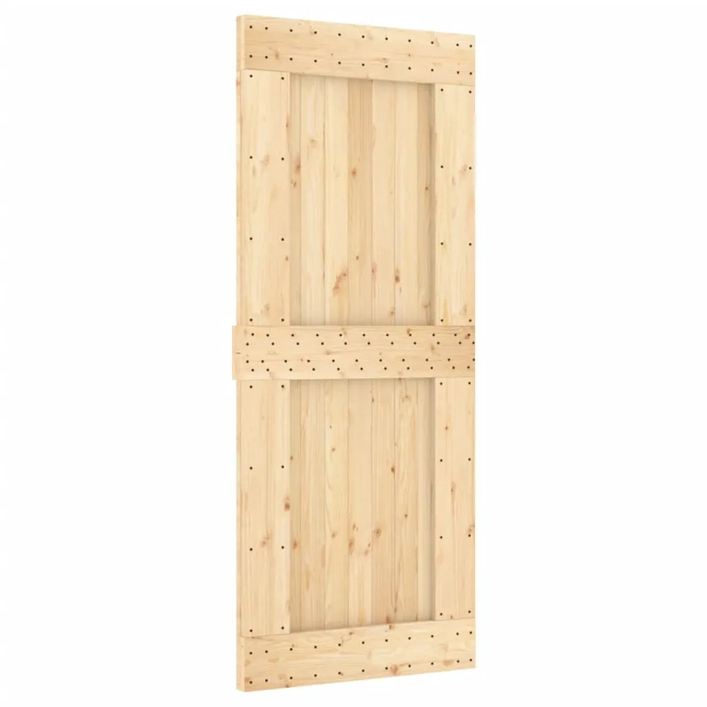 Drzwi przesuwne z osprzętem, 85x210 cm, lite drewno sosnowe