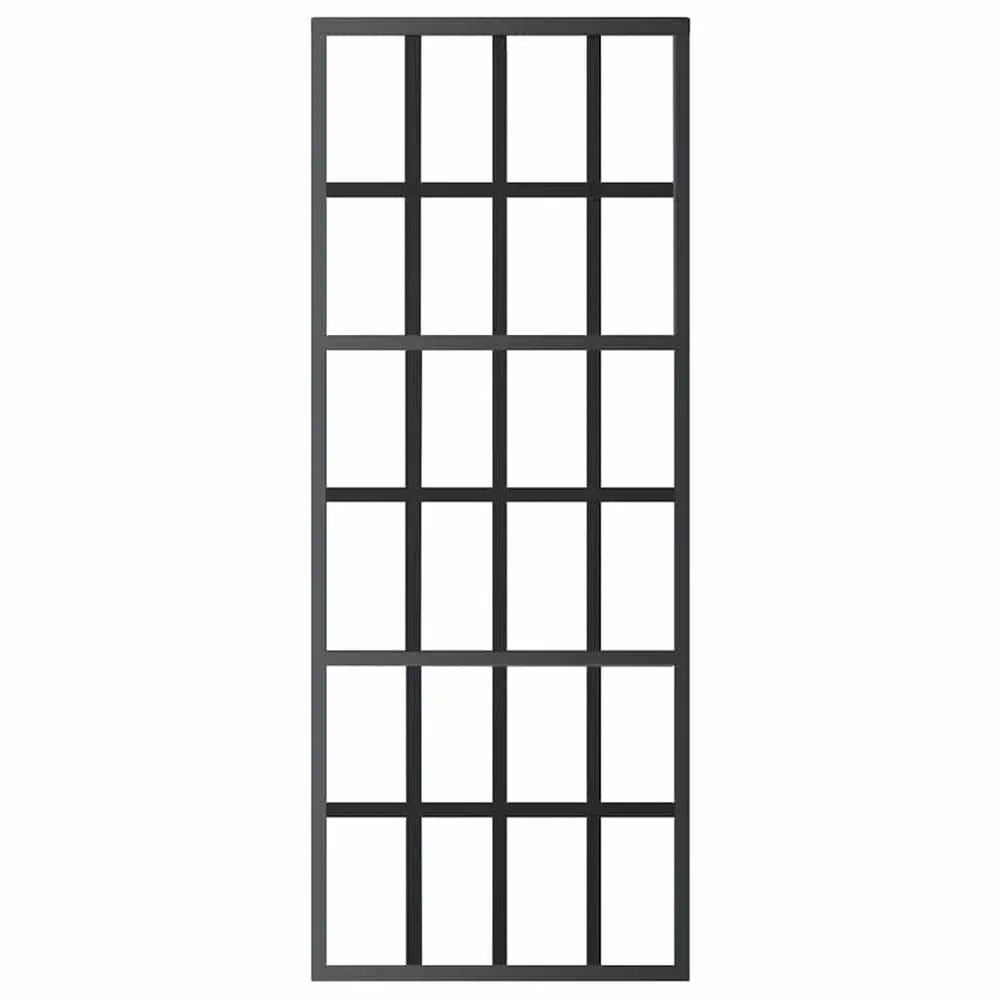 Drzwi przesuwne, szkło ESG i aluminium, 76x205 cm, czarne