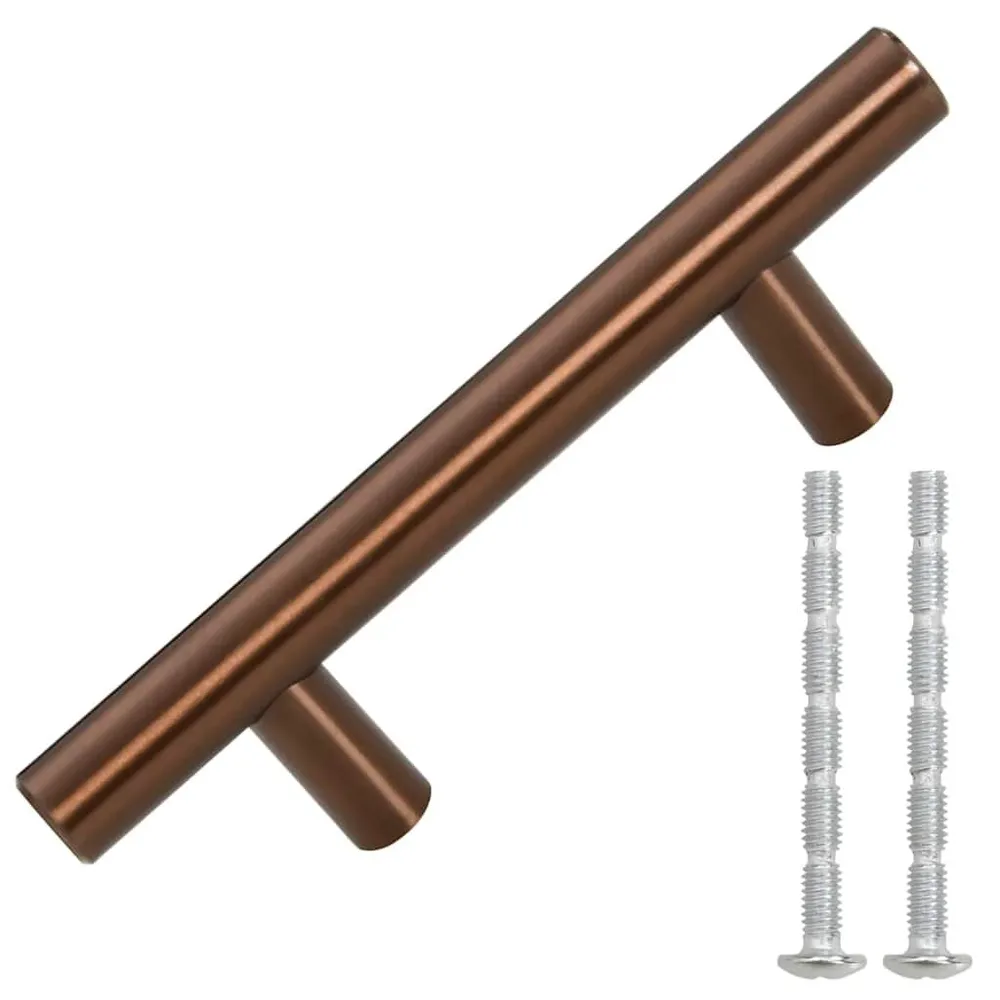 Uchwyty do szafek, 10 szt., brąz, 64 mm, stal nierdzewna