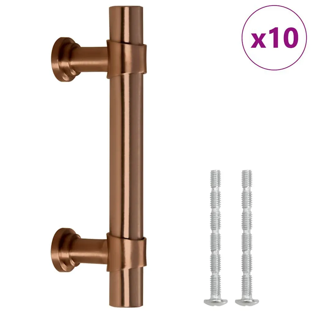 Uchwyty do szafek, 10 szt., brąz, 64 mm, stal nierdzewna