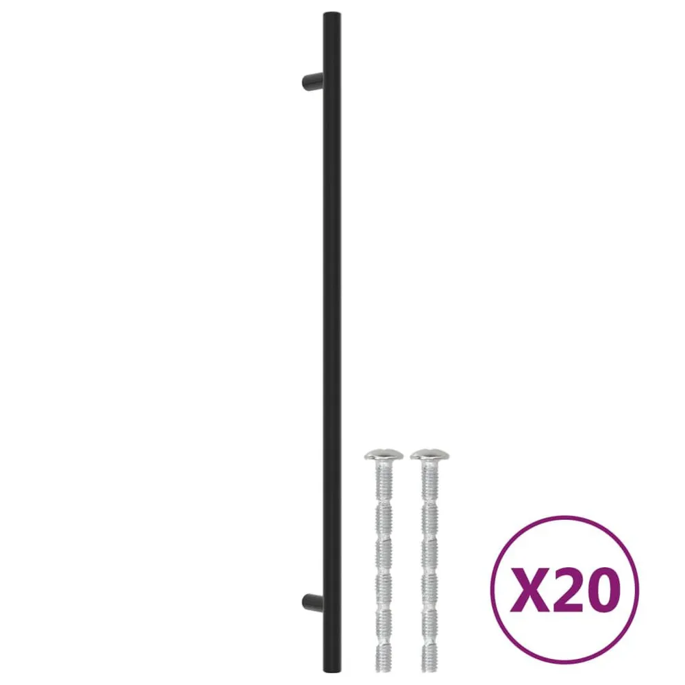 Uchwyty do szafek, 20 szt., czarne, 320 mm, stal nierdzewna