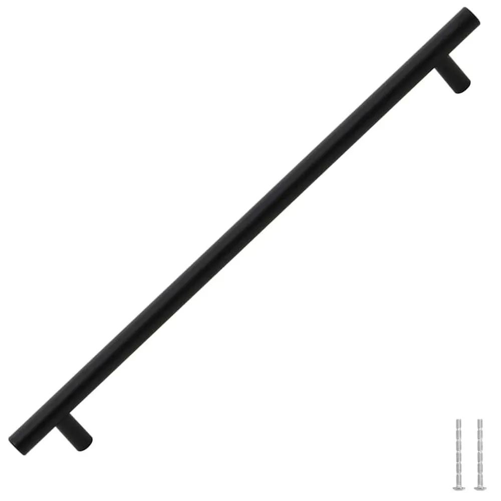 Uchwyty do szafek, 5 szt., czarne, 320 mm, stal nierdzewna