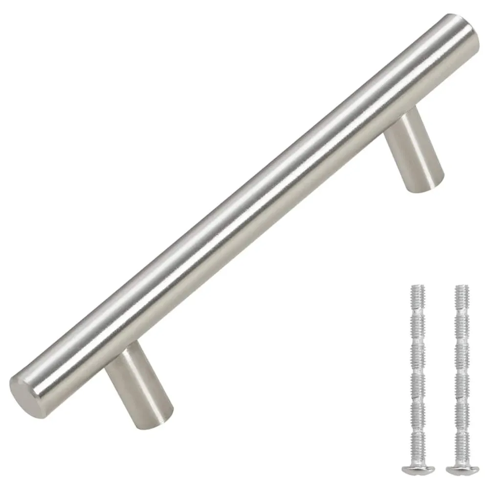 Uchwyty do szafek, 10 szt., srebrne, 96 mm, stal nierdzewna