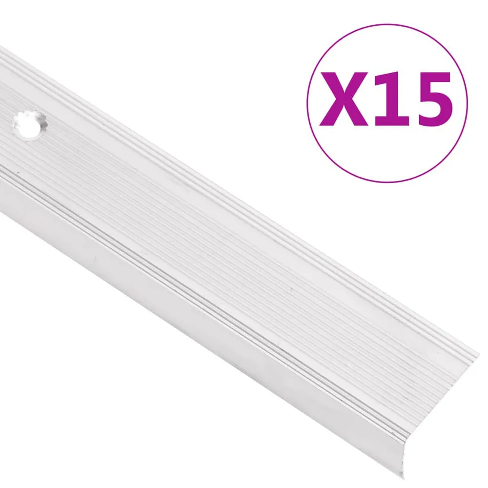Listwy schodowe w kształcie litery L 30 szt. Aluminium 67 cm