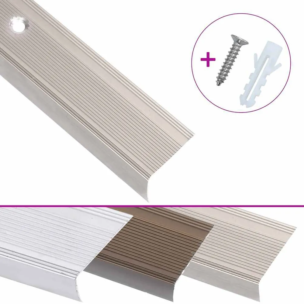 Listwy schodowe w kształcie litery L 15 szt. Aluminium 90 cm