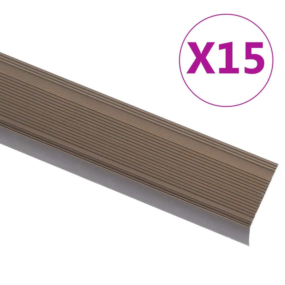 Listwy schodowe w kształcie litery L 15 szt. Aluminium 67 cm
