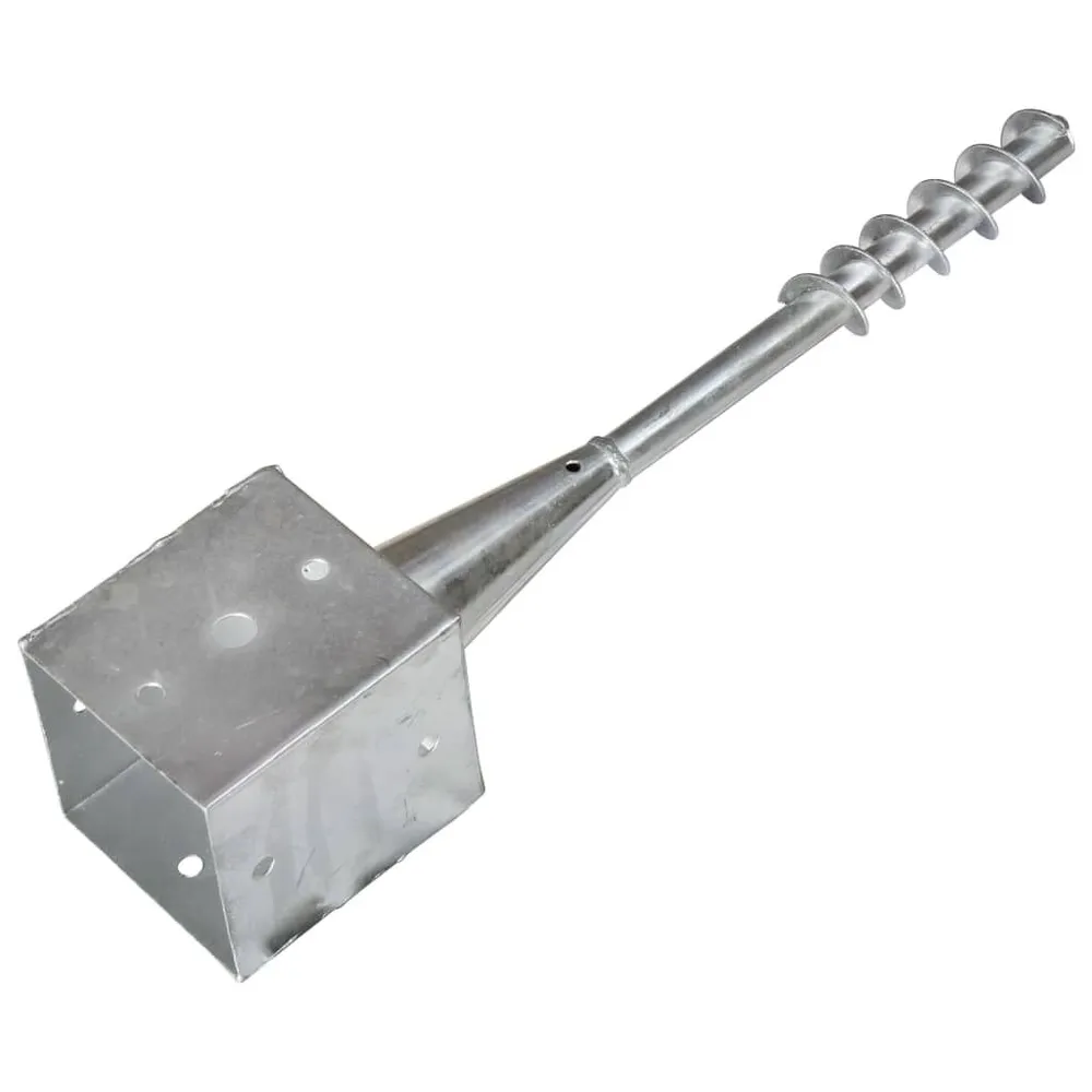Kołki gruntowe, 2 szt., srebrne, 12 x 12 x 56 cm, stal