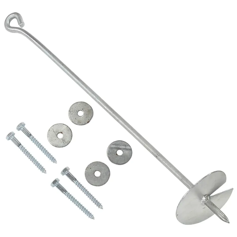 Kotwy gruntowe, 4 szt., 10x60 cm, galwanizowany metal