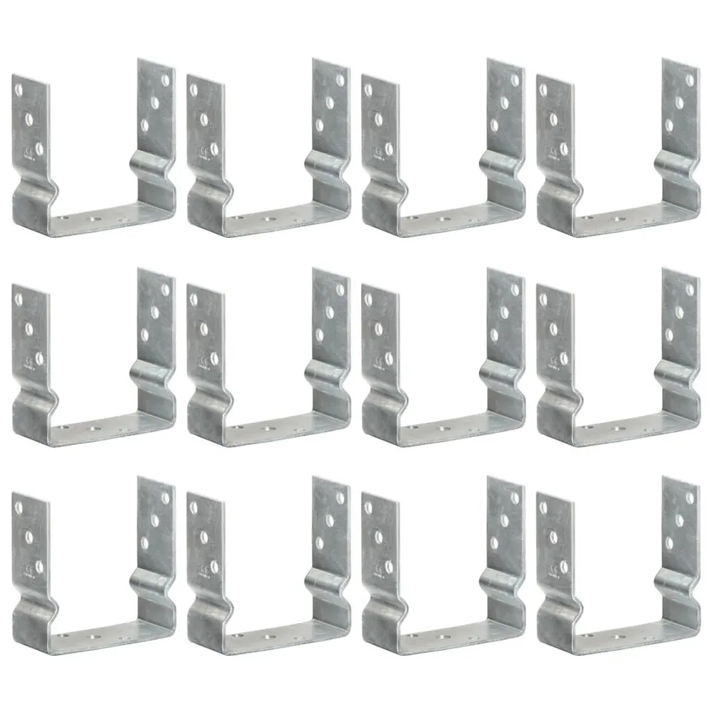 Kotwy do słupków, 12 szt., srebrne, 14x6x15 cm, stal