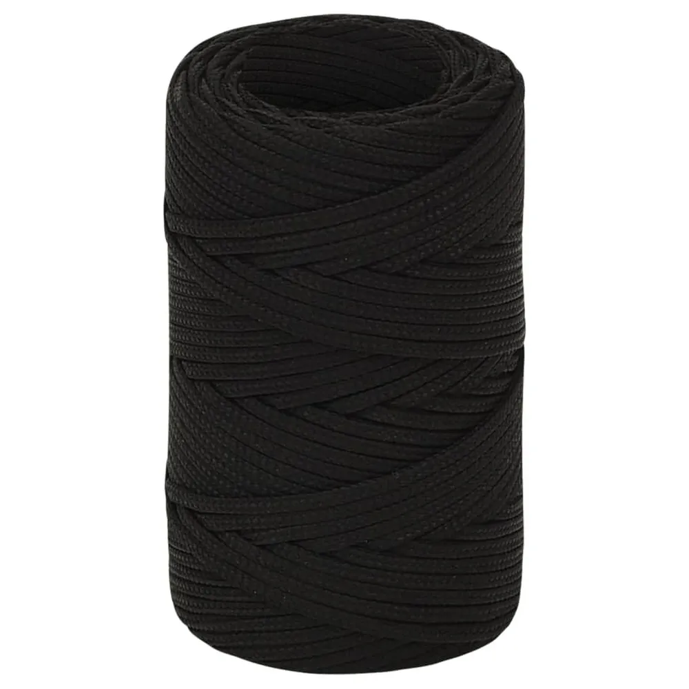Linka robocza, czarna, 2 mm, 25 m, poliester