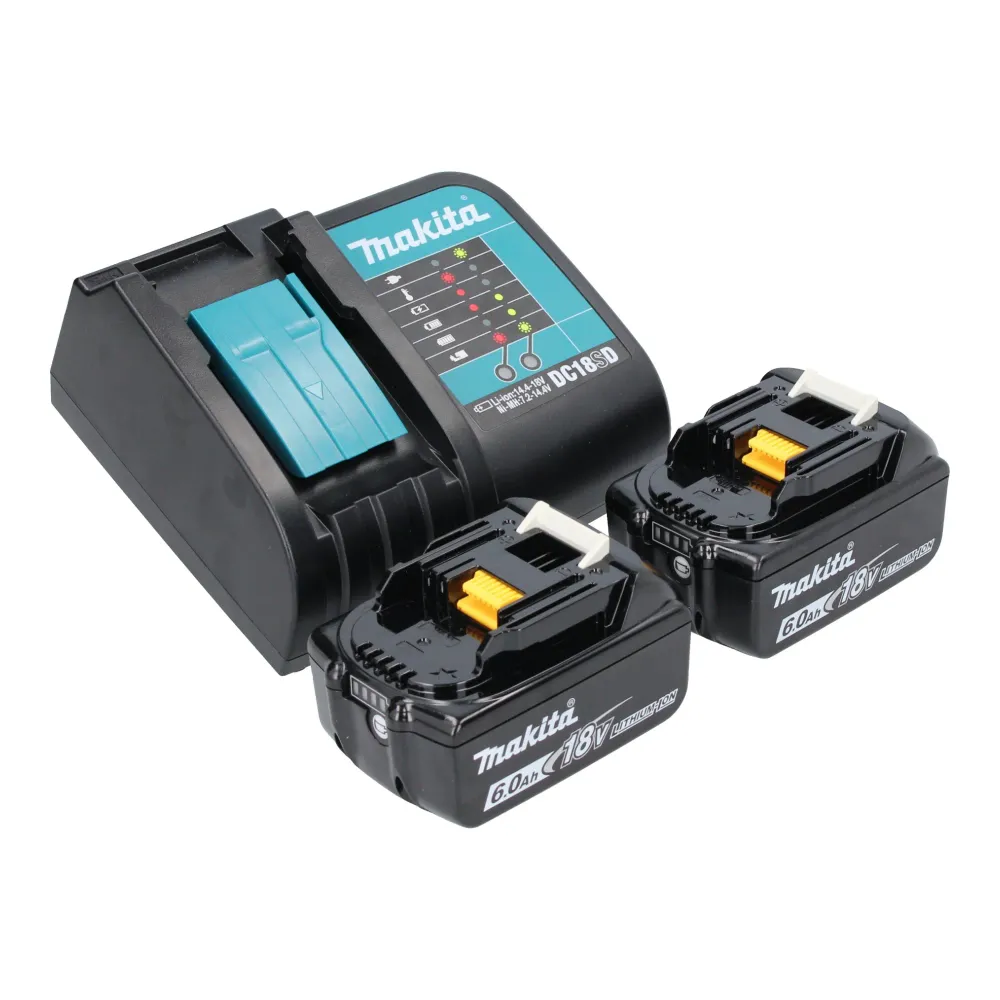 Akumulatorowa frezarka górnowrzecionowa Makita DRT 52 SG 18 V 6 mm bezszczotkowa + 2x akumulator 6,0 Ah + ładowarka