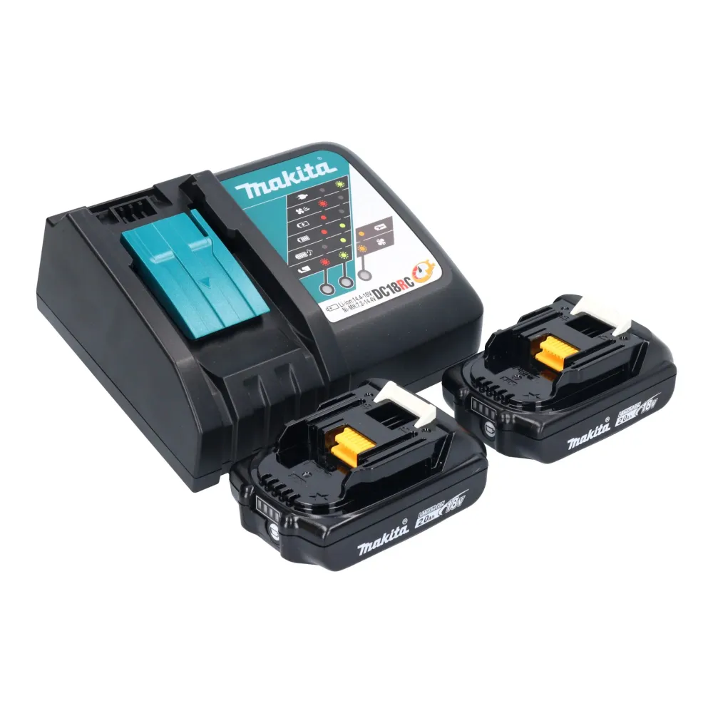 Akumulatorowa frezarka górnowrzecionowa Makita DRT 52 RA 18 V 6 mm bezszczotkowa + 2x akumulator 2,0 Ah + ładowarka
