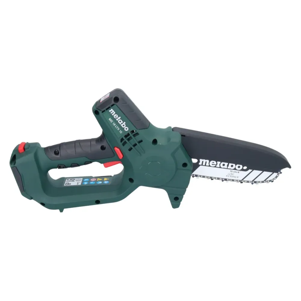 Akumulatorowa pilarka do gałęzi Metabo MS 18 LTX 15 18 V 15 cm 5 m/s + 2x akumulator 4,0 Ah + ładowarka