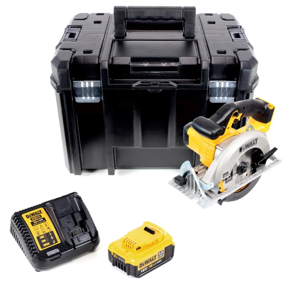 Akumulatorowa pilarka tarczowa DeWalt DCS 391 M1 18V 165 mm + 1x akumulator 4.0Ah + ładowarka + tarcza pilarska + TSTAK