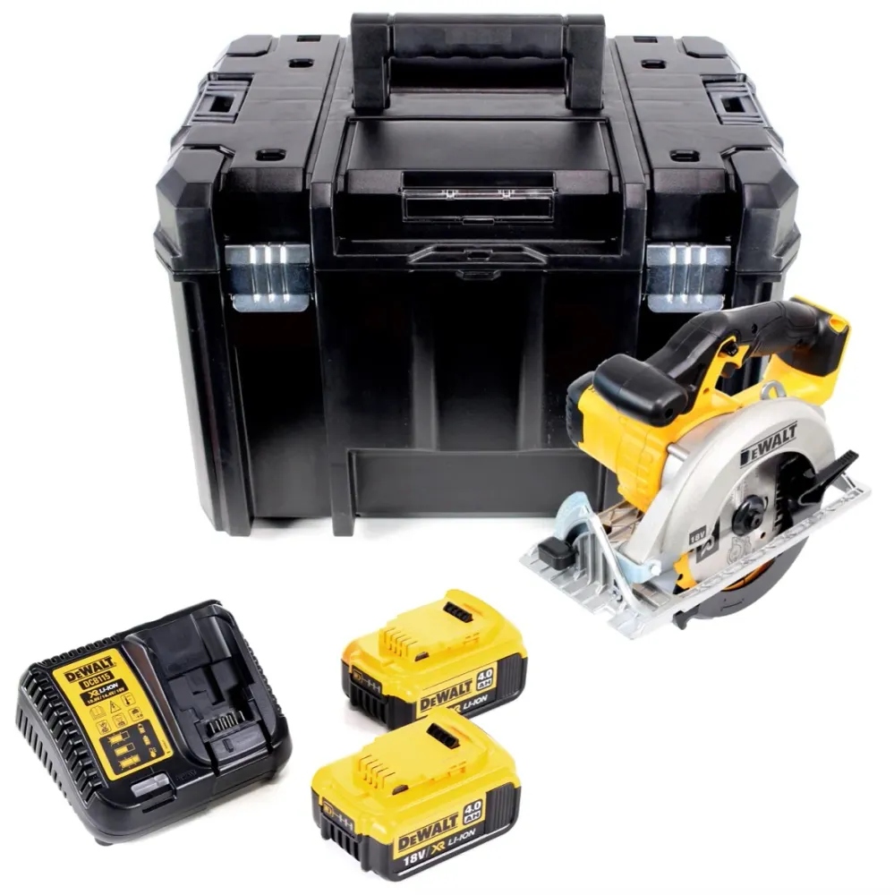 Akumulatorowa pilarka tarczowa DeWalt DCS 391 M2 18V 165 mm + 2x akumulator 4.0Ah + ładowarka + tarcza pilarska + TSTAK