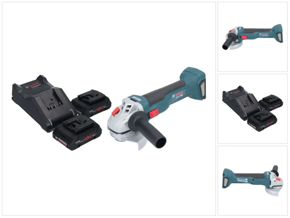 Akumulatorowa szlifierka kątowa Bosch GWS 18V-10 Professional 18 V 115 mm bezszczotkowa + 2x akumulator ProCORE 4,0 Ah + ł...
