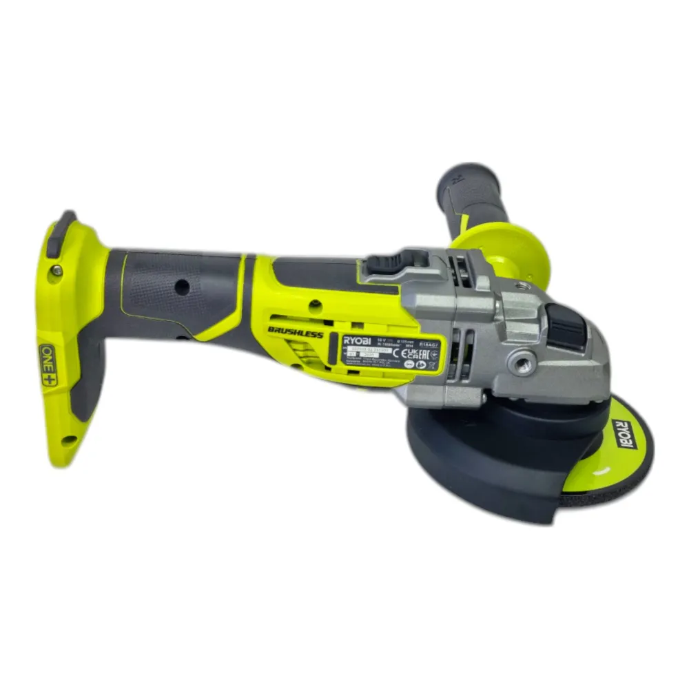 Akumulatorowa szlifierka kątowa Ryobi R18AG7-0 18 V 125 mm bezszczotkowa + 2x akumulator 4,0 Ah + ładowarka