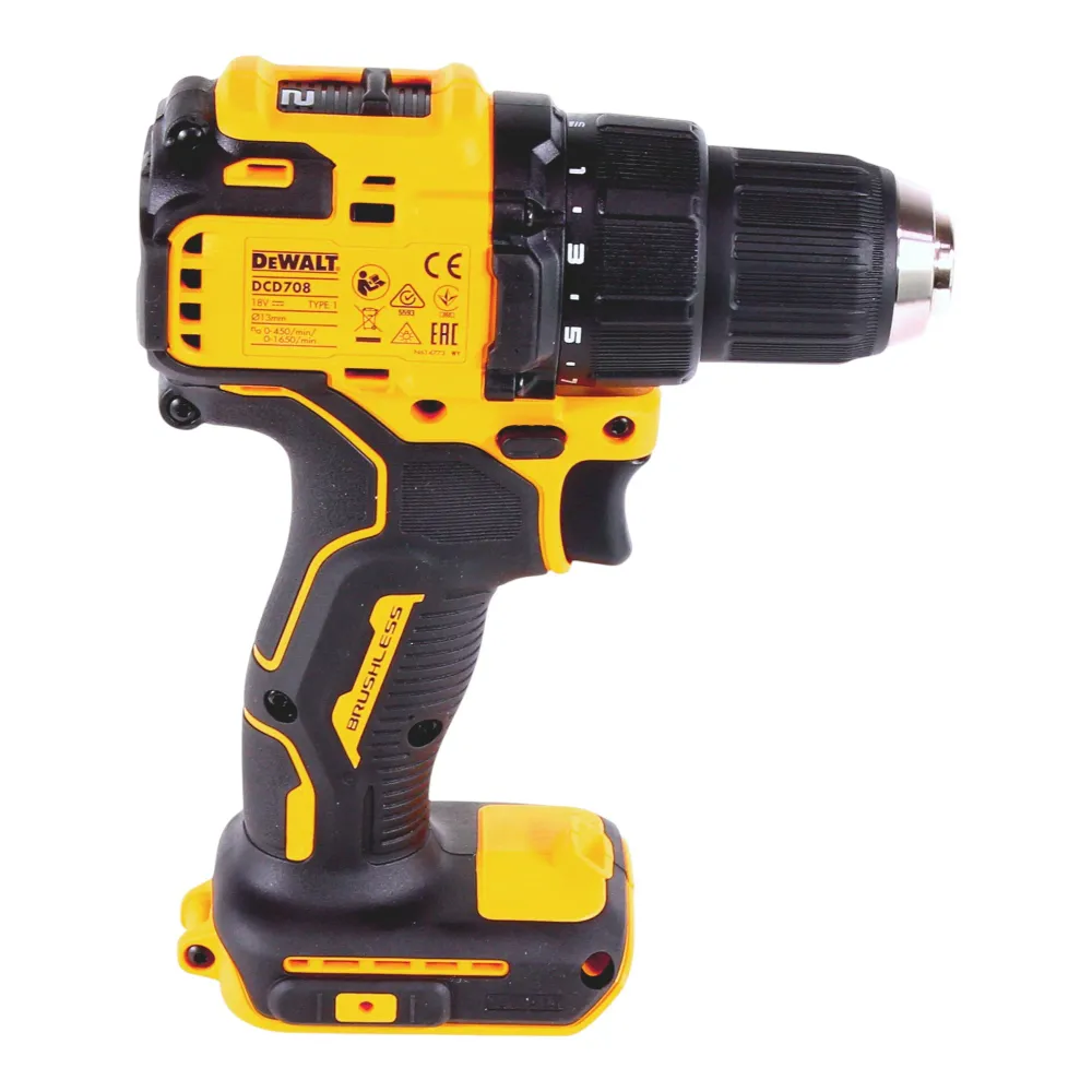 Akumulatorowa wiertarko-wkrętarka DeWalt DCD 708 H1 18 V 65 Nm bezszczotkowa + 1x akumulator Powerstack 5,0 Ah + ładowarka