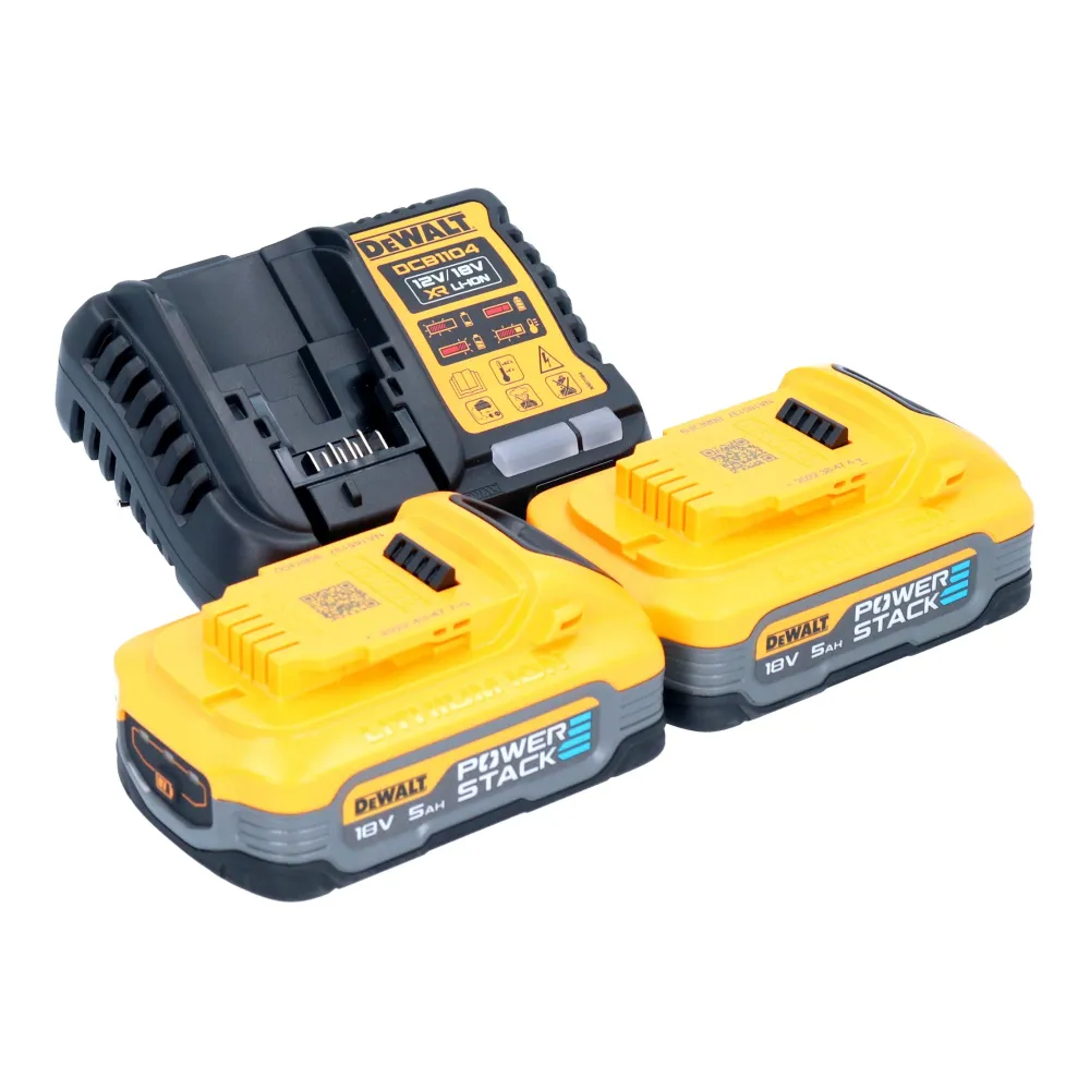 Akumulatorowa wiertarko-wkrętarka DeWalt DCD 800 H2T 18 V 90 Nm bezszczotkowa + 2x akumulator Powerstack 5,0 Ah + ładowark...